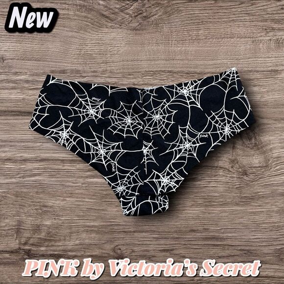 New PINK by Victoria’s Secret Cheekster Panty – Spiderweb Print, Size L - Picture 2 of 4